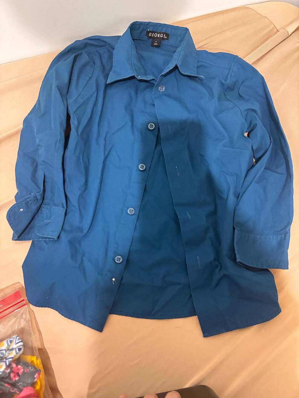 George Button-Down Shirt Size 6 Blue Long Sleeve Collared